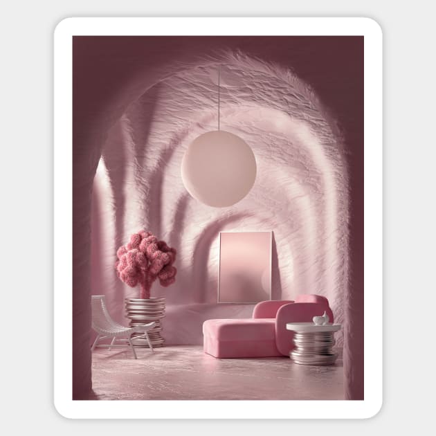 Pink Room Sticker by NineSidedShape